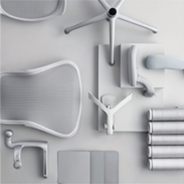 Aeron Chair Components with a Mineral Finish